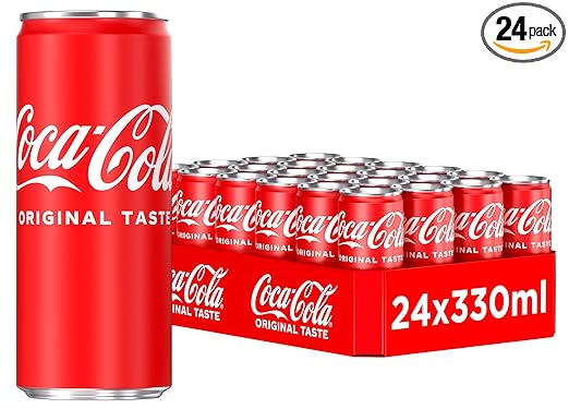 Coca-Cola Classic - prickelndes Erfrischungsgetränk mit unverwechselbarem Coke-Geschmack - koffeinhaltiger Softdrink in Einweg Dosen (24 x 330 ml)