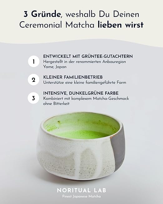 Ceremonial Matcha - Reines Matcha Pulver aus Japan - Ceremonial Grade - Original Matcha Grüntee - Erste Ernte - 100% Natürlich und Laborgeprüft-40g – Bild 2