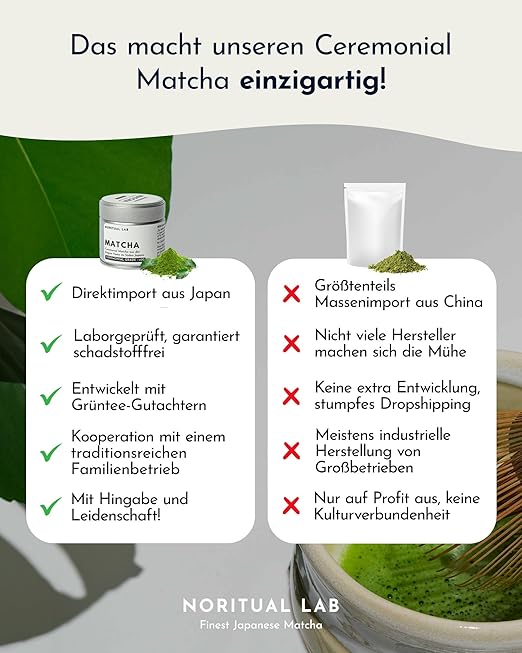 Ceremonial Matcha - Reines Matcha Pulver aus Japan - Ceremonial Grade - Original Matcha Grüntee - Erste Ernte - 100% Natürlich und Laborgeprüft-40g – Bild 5