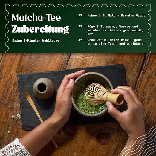 NaturaleBio Matcha Tee Pulver Bio - Premium-Qualität - 100g. Original Green Tea aus Japan. Japanischer ideal zum Trinken. Grüntee für Latte, Smoothies Getränk. Hergestellt in Uji, Kyoto. – Bild 6