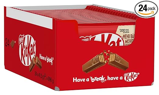 Nestlé KitKat Classic Schokoriegel, Knusper-Riegel mit Milchschokolade & knuspriger Waffel, 24er Pack (24x41,5g)