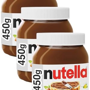 nutella - Nuss-Nugat-Creme, 1 Glas mit 450 g, leckere Haselnuss-Creme als Aufstrich oder für Rezepte (Packung mit 3)