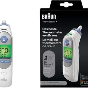 Braun ThermoScan 7 Ohrthermometer BRAIRT6520 | Age Precision Technologie | Farbcodiertes Digitaldisplay | Baby- und kleinkindfreundlich | Die #1 Marke bei Ärzten(1)