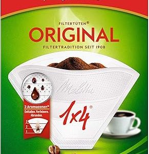 Melitta Filtertüten 1x4, 3 Aromazonen, Weiß, 80 Stück