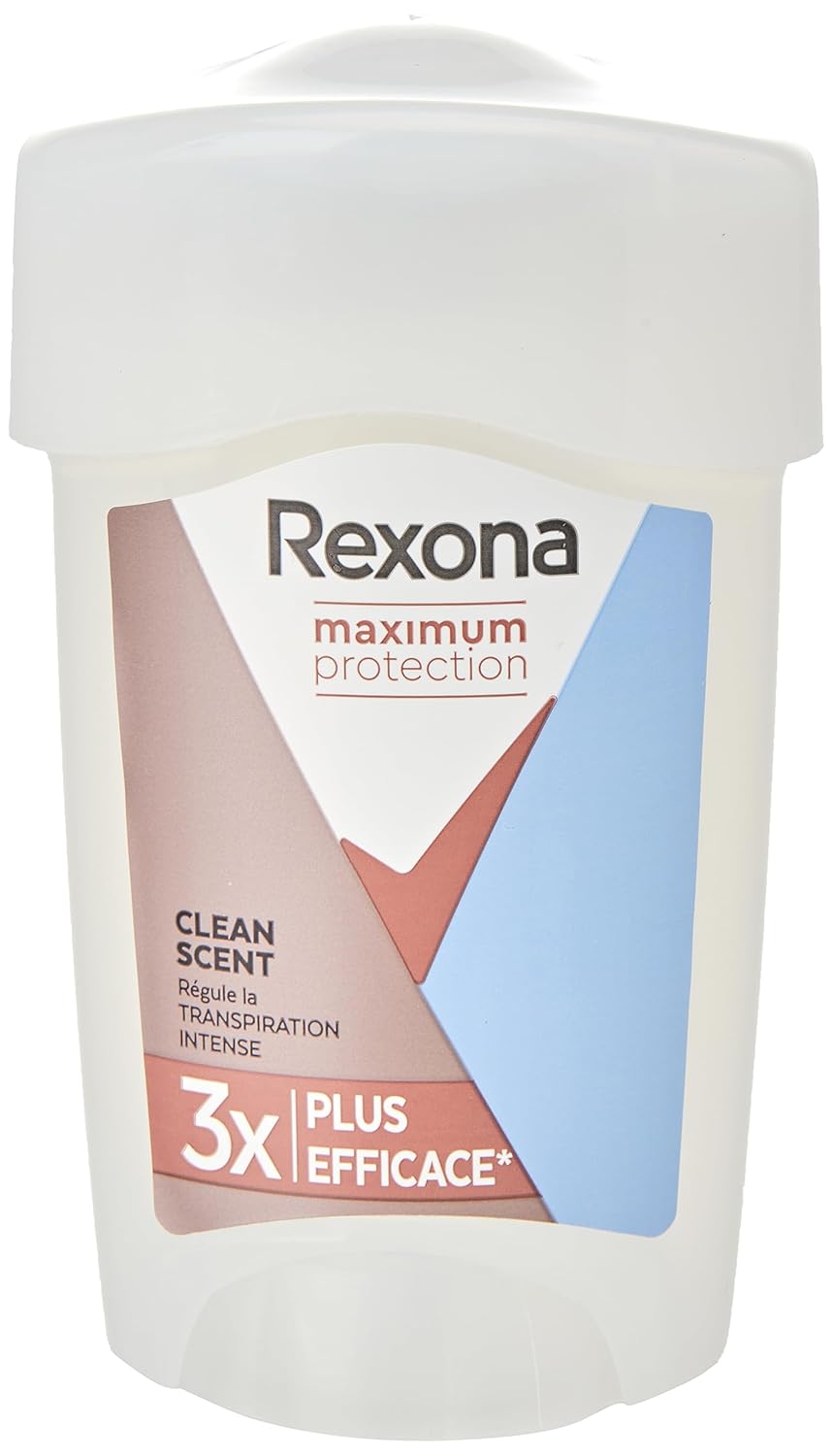 Rexona Maximum Protection Deo Creme Clean Scent Anti Transpirant mit 3x Schutz bei Stress, Hitze & Bewegung 96H extremer Schutz 45 ml (Packung mit 4) – Bild 8