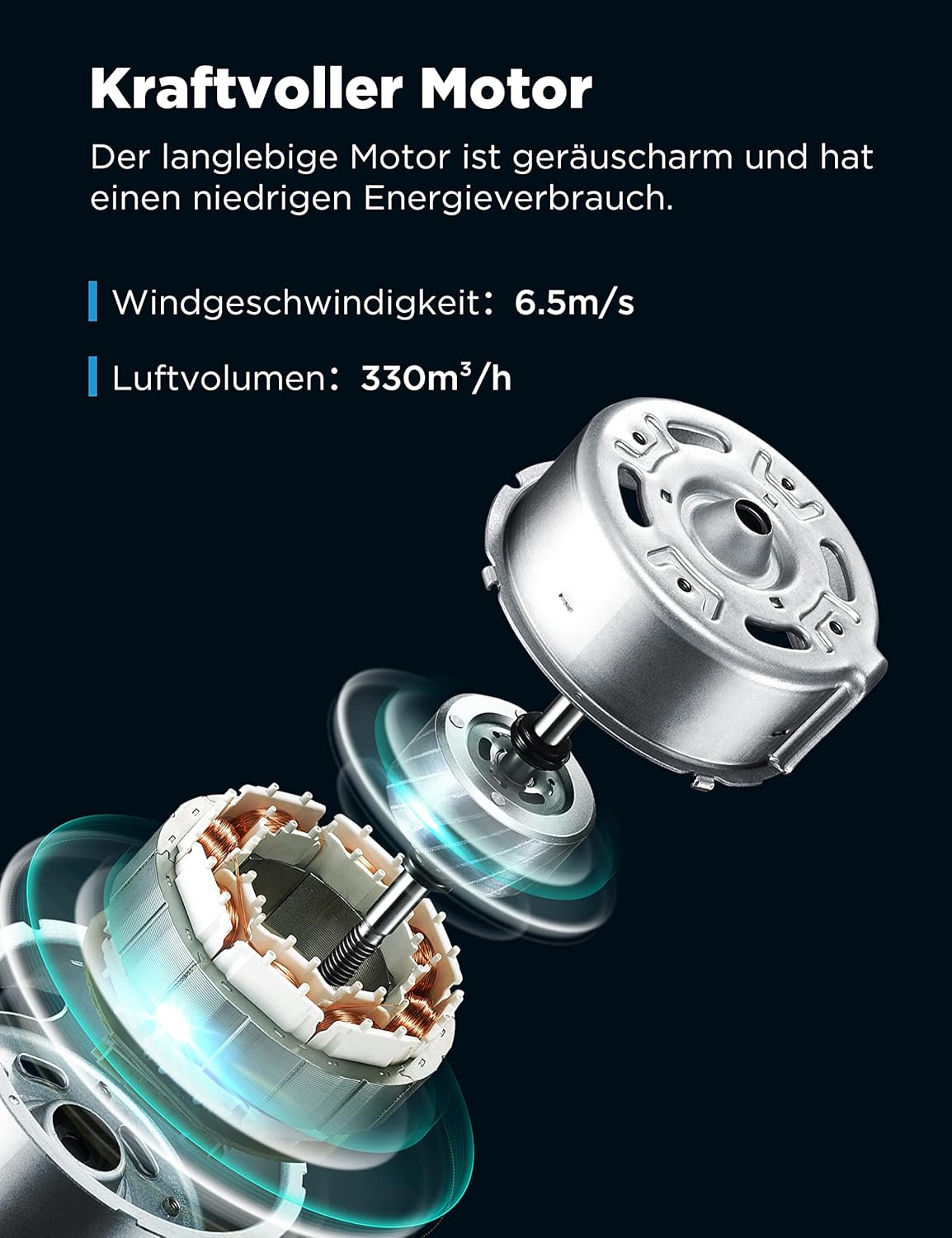Midea Silent Air Cooler Pro 4-in-1 Mobile Klimaanlage Leiser:Luftkühler,Turmgebläse,Luftbefeuchter und Luftreiniger,mit Fernbedienung,5L Wassertank,355m³/h Luftdurchsatz,55W,LED-Display,Timer,Weiß – Bild 4
